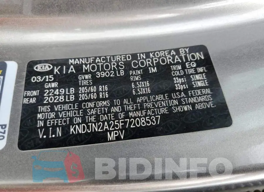 KNDJN2A25F7208537 Photo# 14