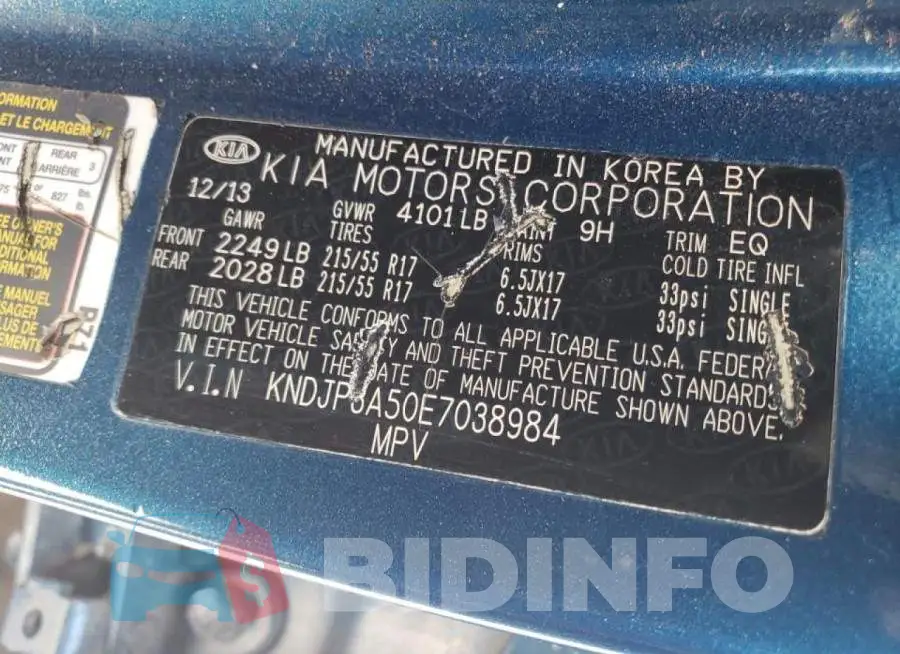 KNDJP3A50E7038984 Photo# 12