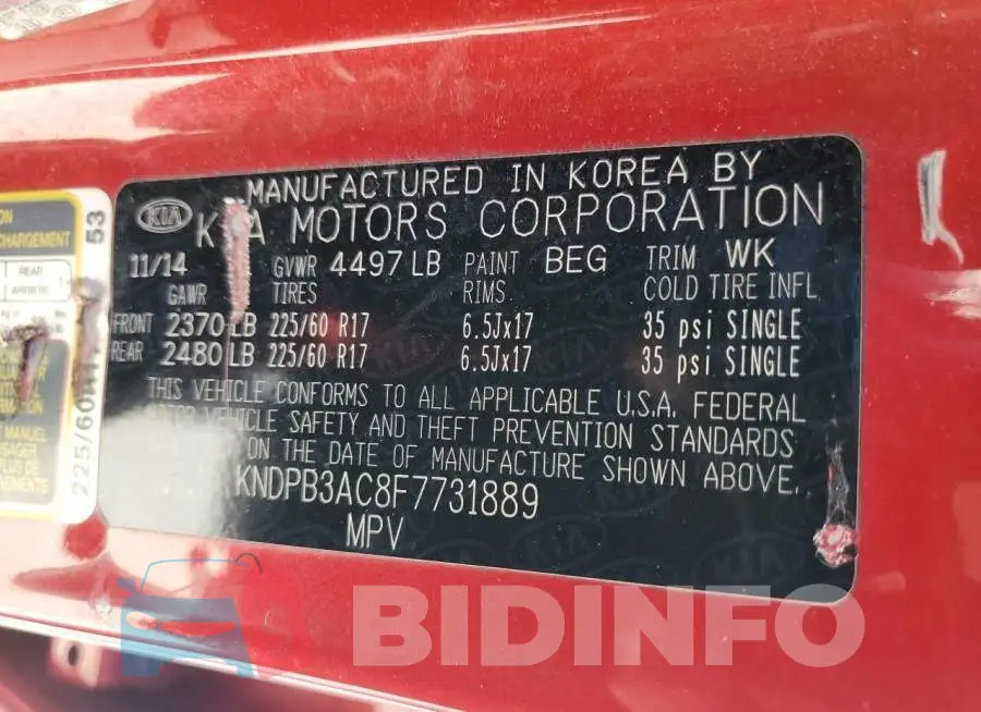 KNDPB3AC8F7731889 Photo# 10