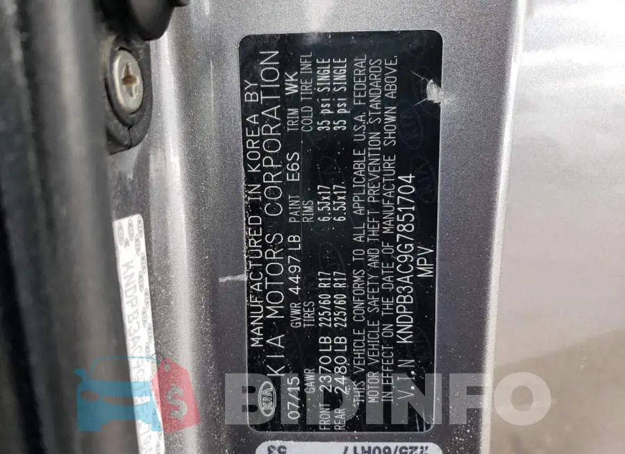KNDPB3AC9G7851704 Photo# 14