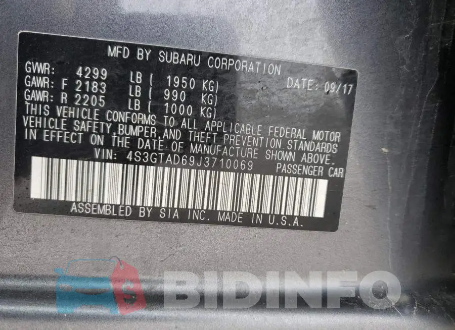 4S3GTAD69J3710069 Photo# 12