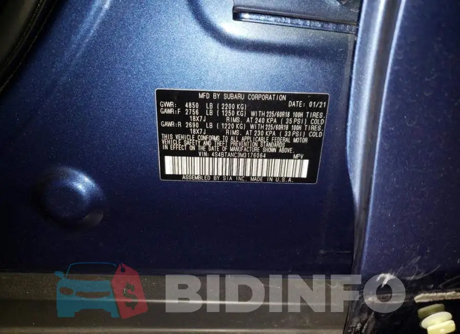4S4BTANC3M3176064 Photo# 12