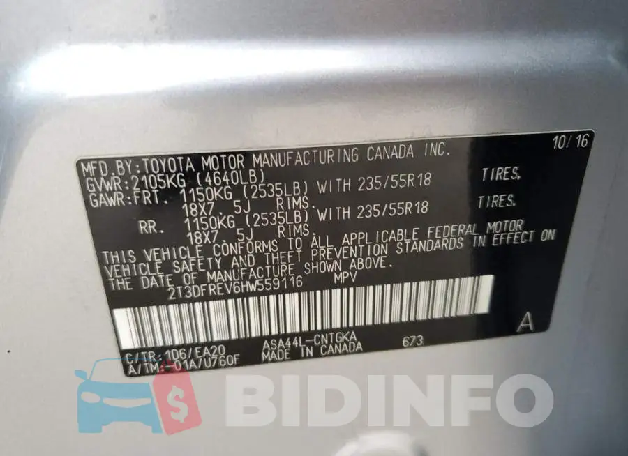 2T3DFREV6HW559116 Photo# 13