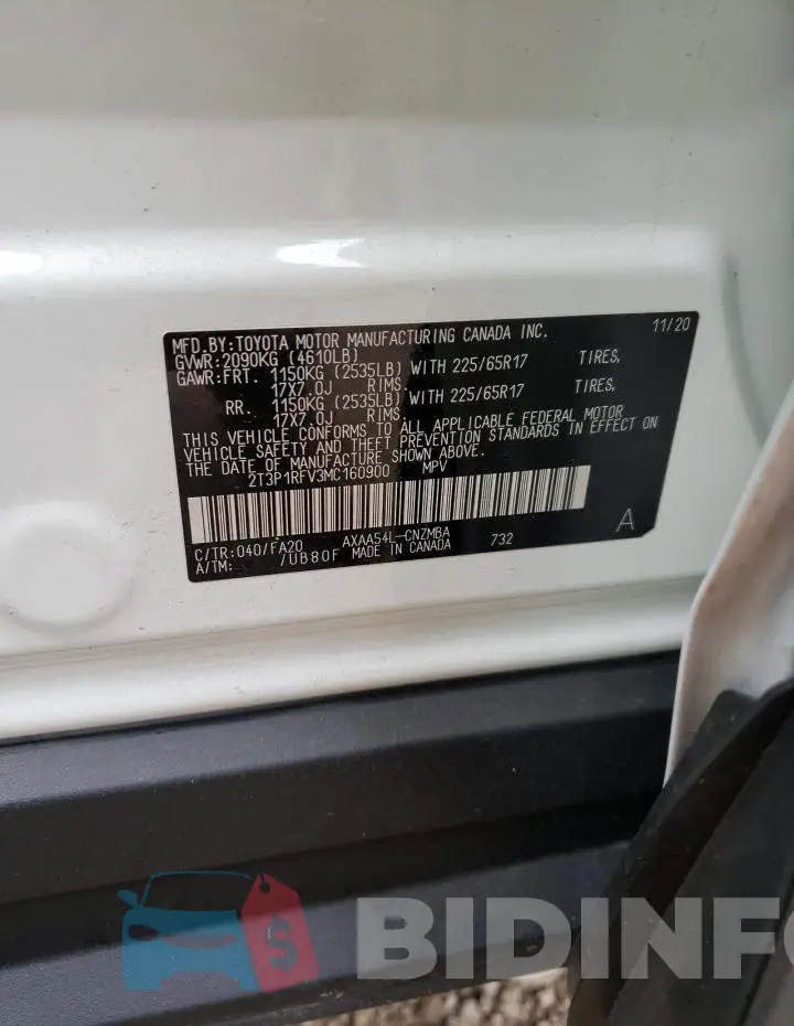 2T3P1RFV3MC160900 Photo# 10