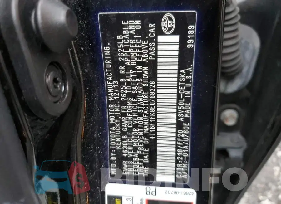 4T1BF1FK8EU768228 Photo# 12