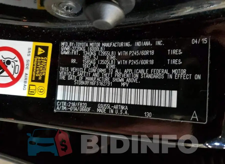 5TDBKRFH6FS162791 Photo# 13