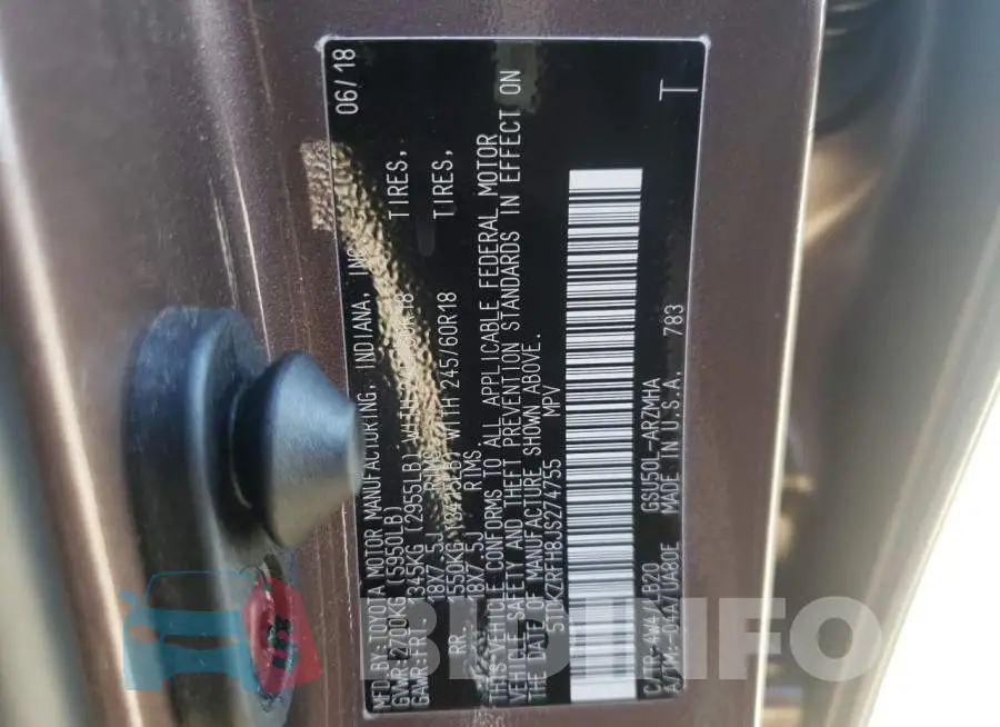 5TDKZRFH8JS274755 Photo# 13