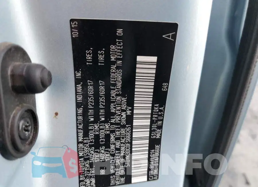 5TDYK3DC0FS668261 Photo# 12
