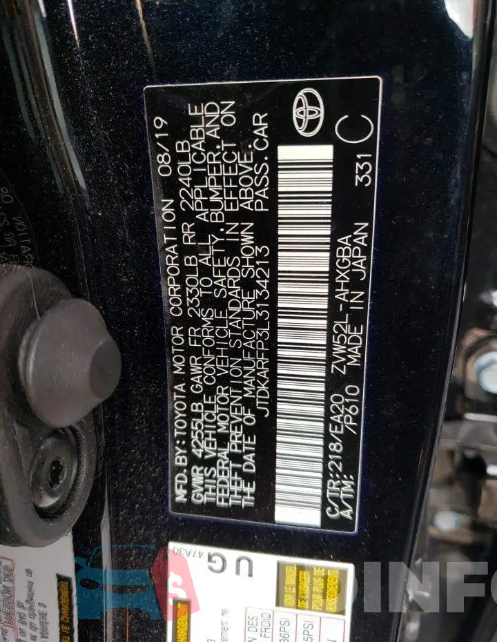 JTDKARFP3L3134213 Photo# 12