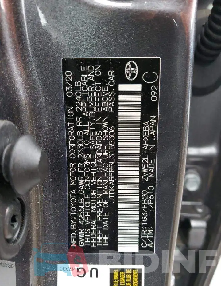 JTDKARFP5L3155306 Photo# 12