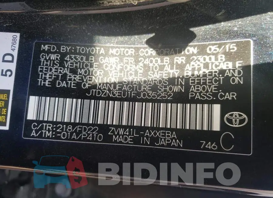 JTDZN3EU1FJ035252 Photo# 12