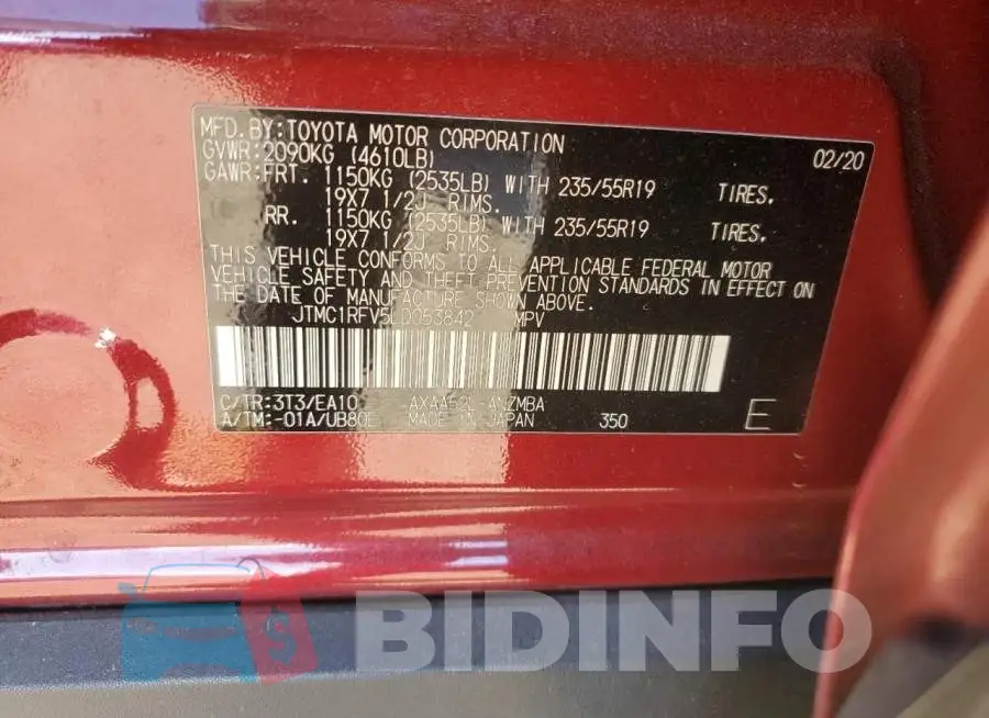 JTMC1RFV5LD053842 Photo# 13