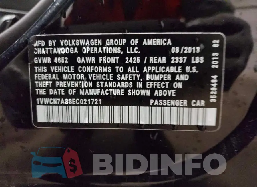 1VWCN7A33EC021721 Photo# 13