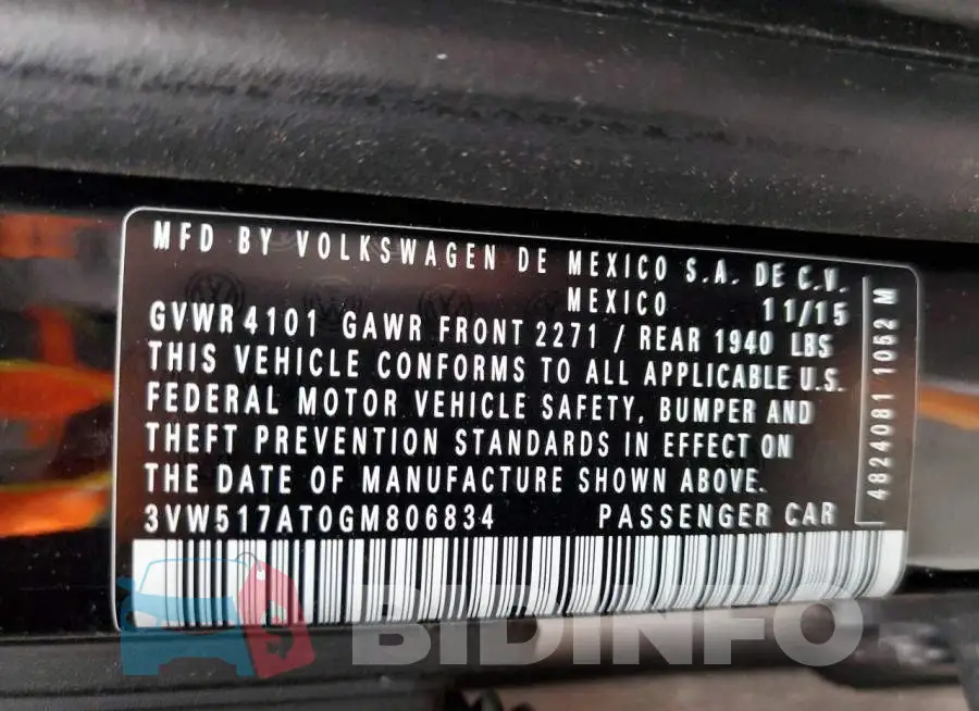 3VW517AT0GM806834 Photo# 12