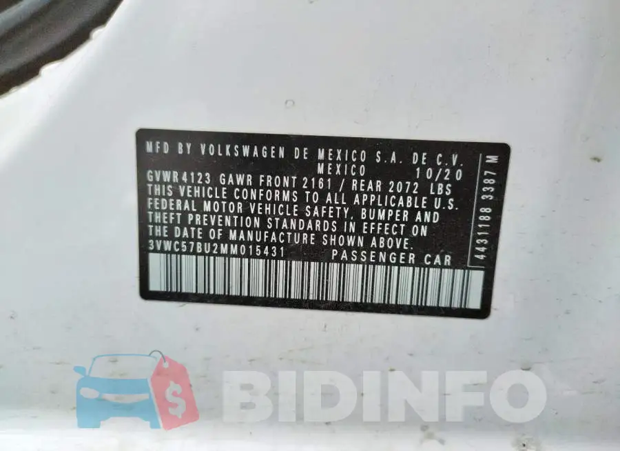3VWC57BU2MM015431 Photo# 12