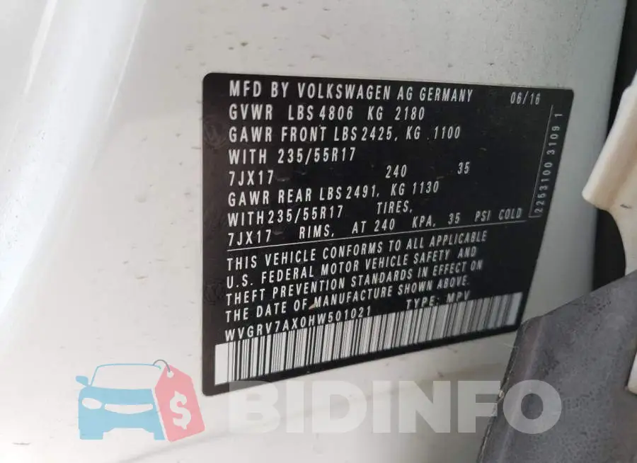 WVGRV7AX0HW501021 Photo# 13