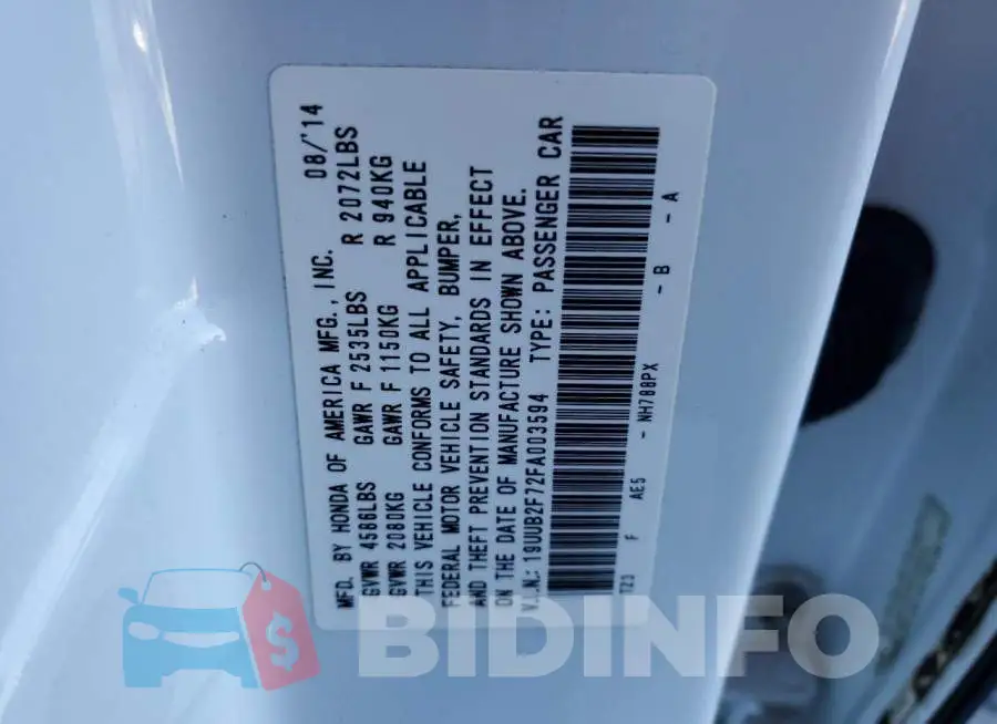 19UUB2F72FA003594 Photo# 12