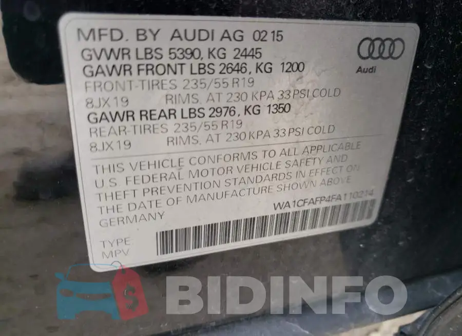 WA1CFAFP4FA110214 Photo# 14