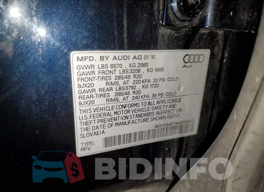 WA1VAAF74HD006413 Photo# 12