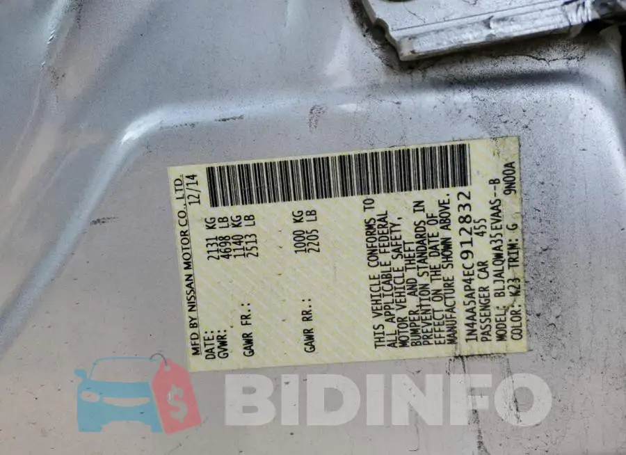 1N4AA5AP4EC912832 Photo# 12