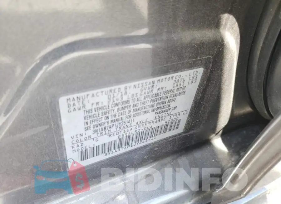 3N1AB7AP1JY261411 Photo# 10