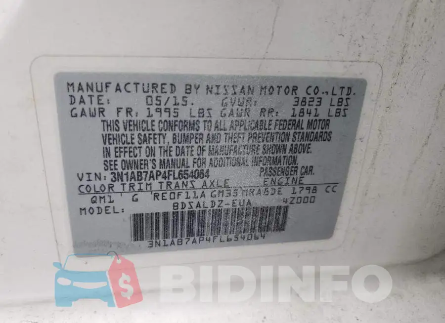 3N1AB7AP4FL654064 Photo# 12