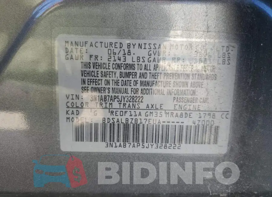 3N1AB7AP5JY328222 Photo# 12