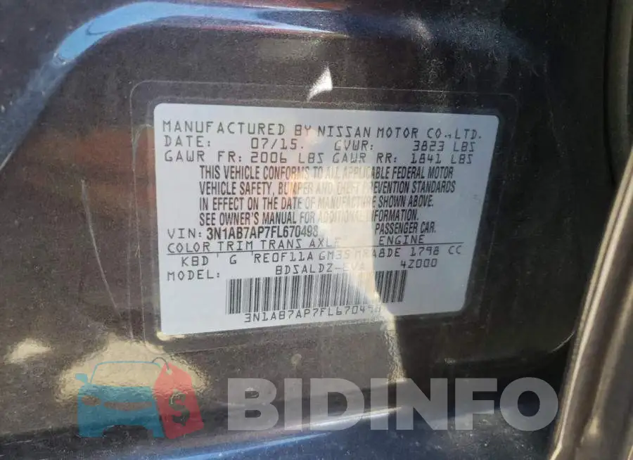 3N1AB7AP7FL670498 Photo# 12