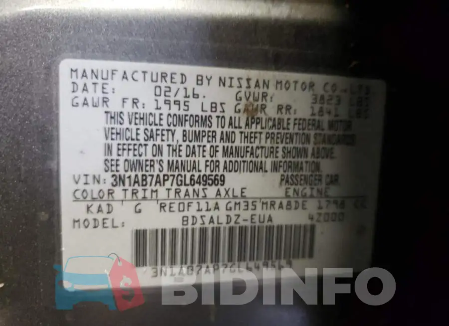 3N1AB7AP7GL649569 Photo# 12