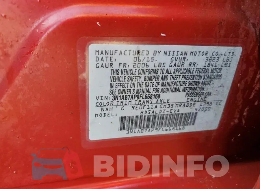 3N1AB7AP9FL668168 Photo# 12