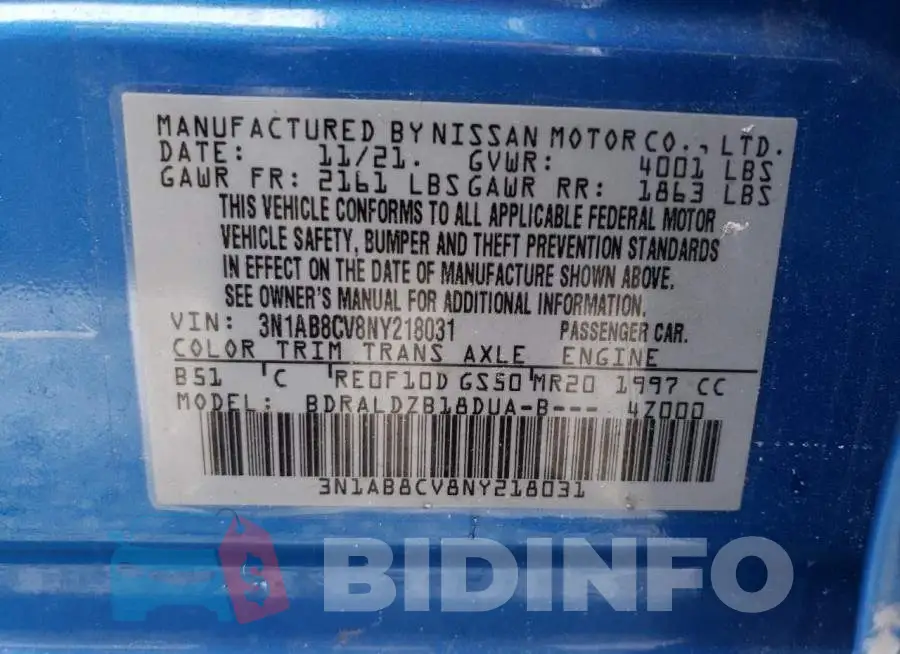 3N1AB8CV8NY218031 Photo# 12