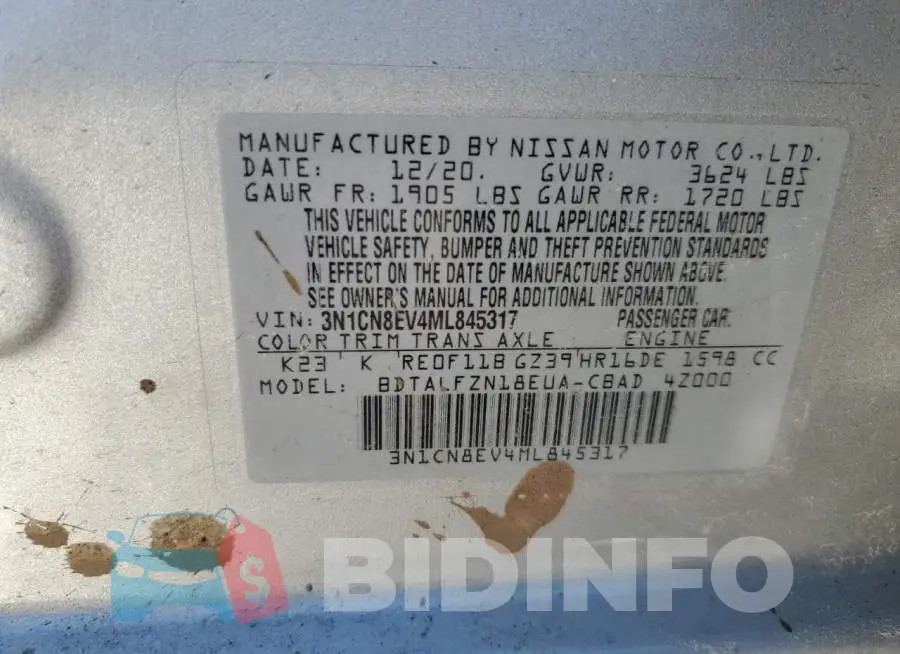 3N1CN8EV4ML845317 Photo# 13