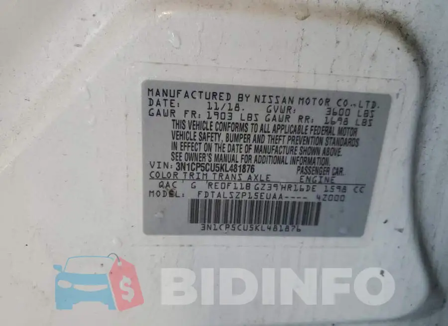 3N1CP5CU5KL481876 Photo# 12