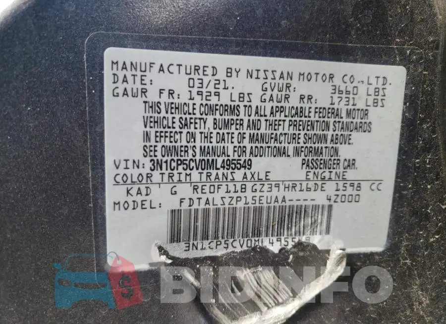3N1CP5CV0ML495549 Photo# 13