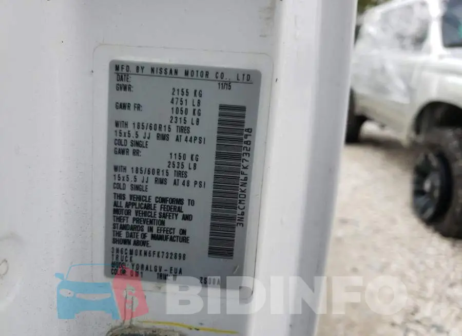 3N6CM0KN6FK732898 Photo# 13