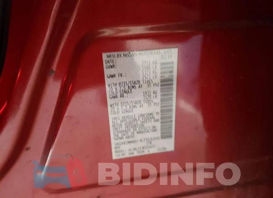 5N1AR2MM8EC670500 Photo# 14