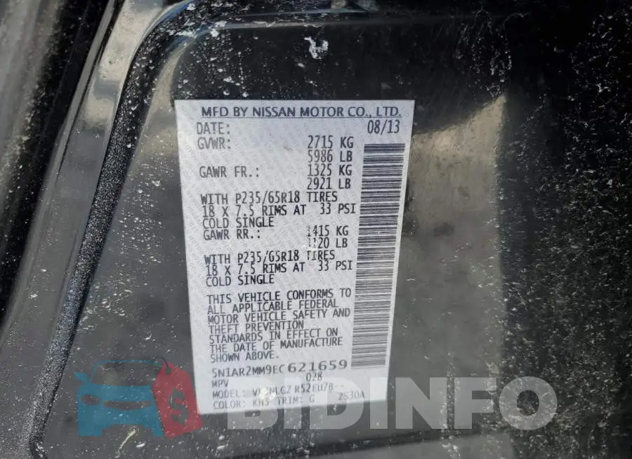 5N1AR2MM9EC621659 Photo# 13