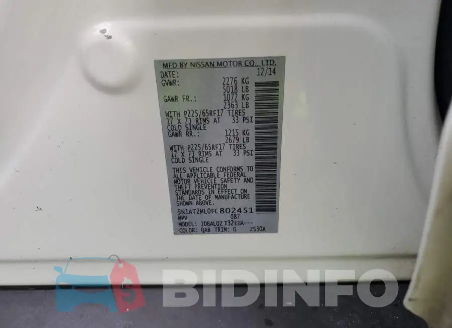 5N1AT2ML0FC802451 Photo# 12
