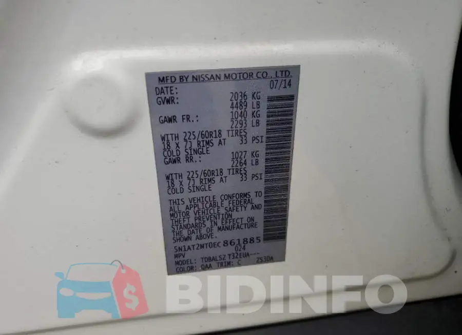 5N1AT2MT0EC861885 Photo# 13