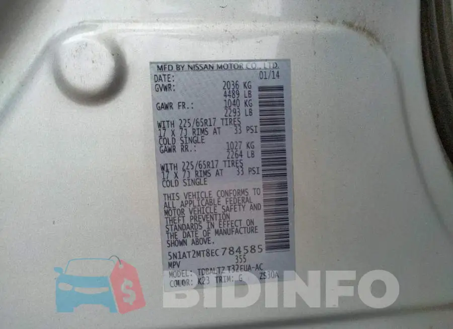 5N1AT2MT8EC784585 Photo# 13