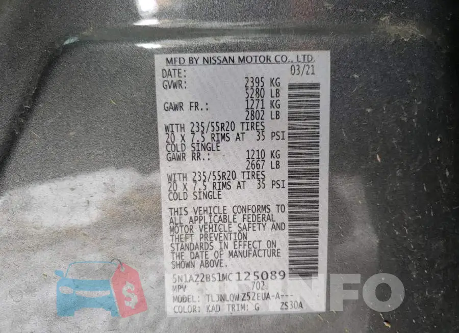 5N1AZ2BS1MC125089 Photo# 13