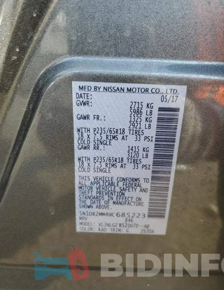 5N1DR2MM4HC685223 Photo# 12