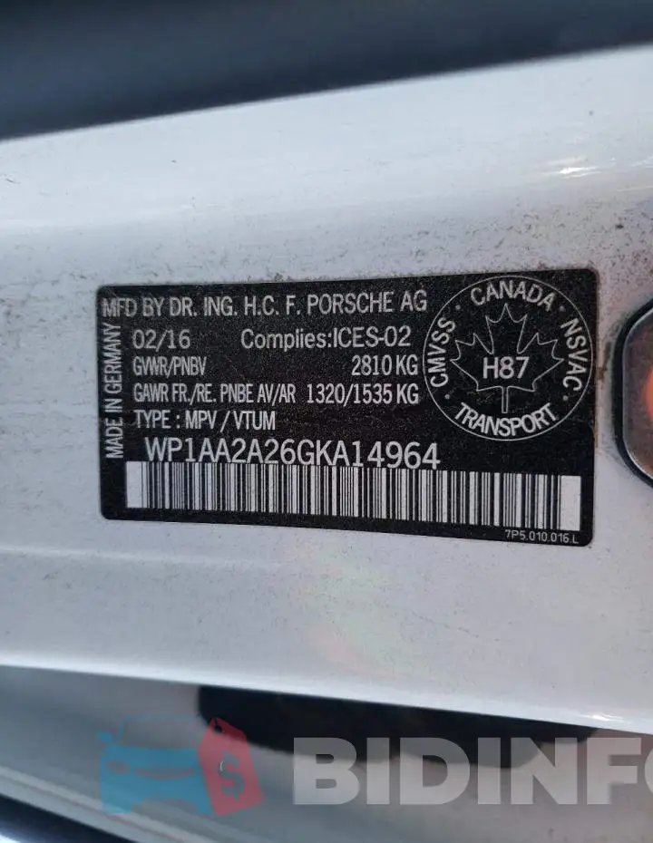 WP1AA2A26GKA14964 Photo# 13