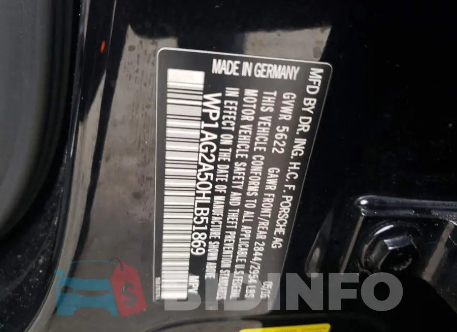 WP1AG2A50HLB51869 Photo# 13