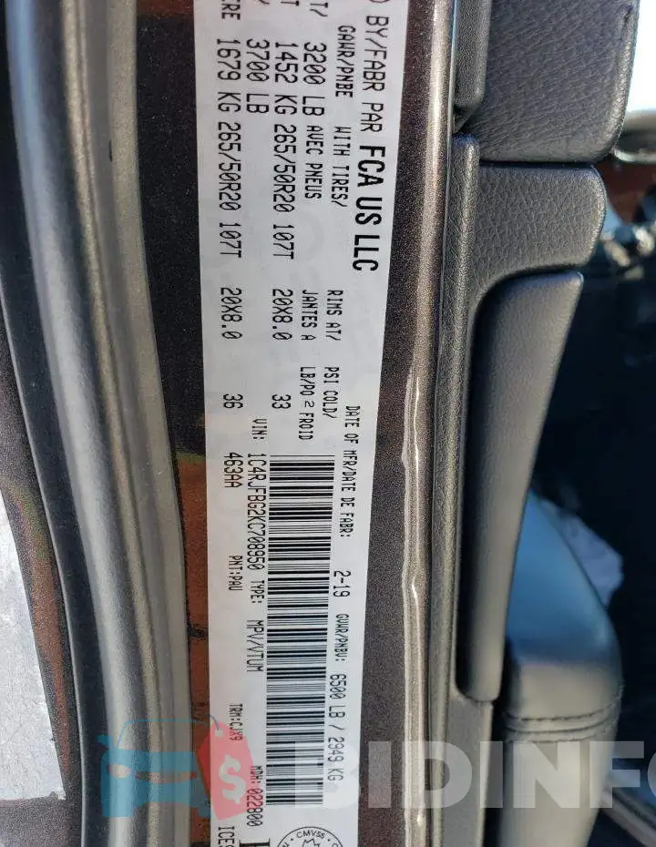 1C4RJFBG2KC708950 Photo# 13