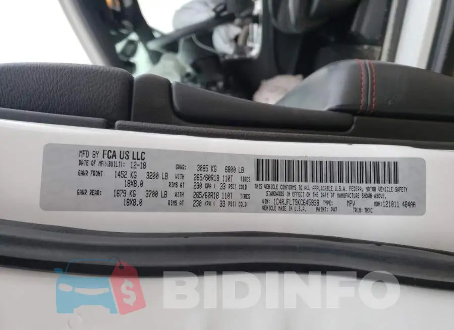 1C4RJFLT9KC645938 Photo# 12