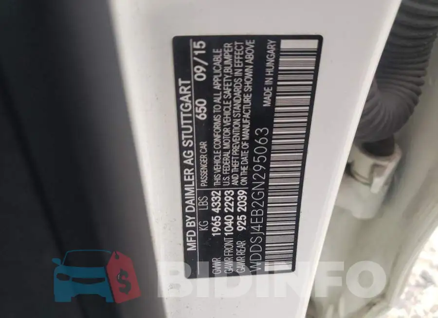WDDSJ4EB2GN295063 Photo# 12