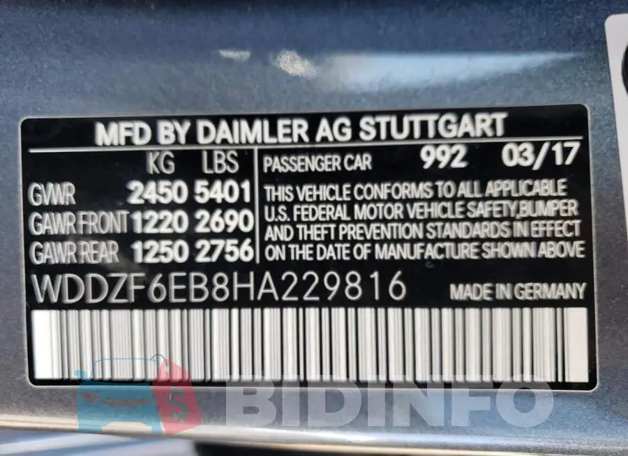 WDDZF6EB8HA229816 Photo# 10