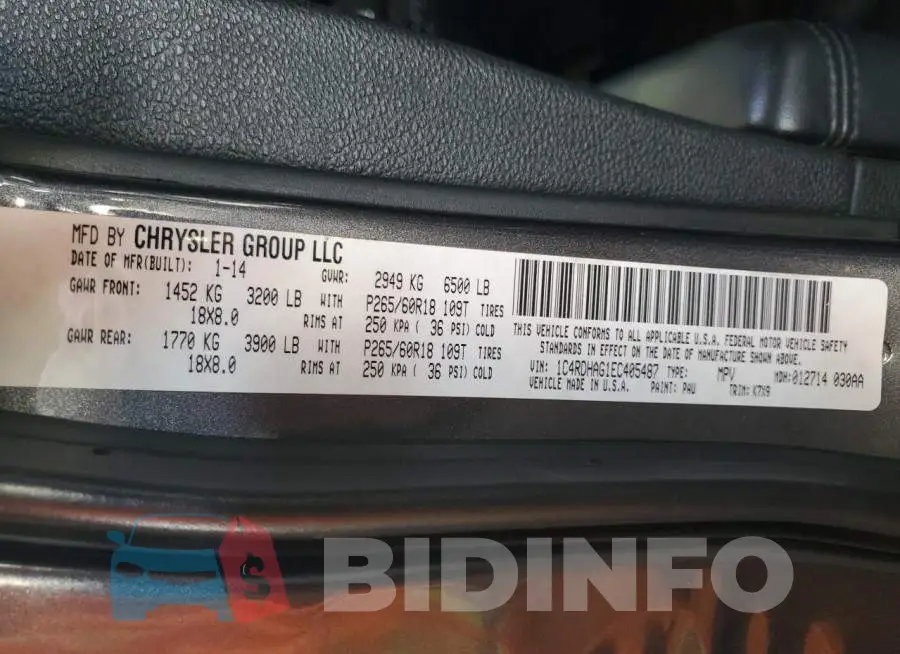 1C4RDHAG1EC405487 Photo# 13