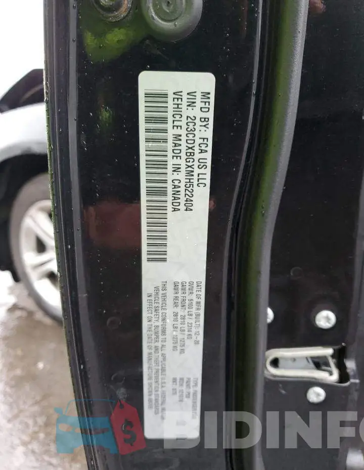 2C3CDXBGXMH522404 Photo# 12